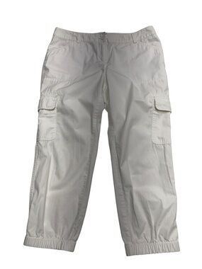 LOFT Women’s 10P White Cotton Crop Cargo Pant
